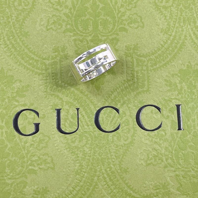 GUCCI Ring Branded Cutout G Silver925 #US 4 3/4 Silver Women Second hand