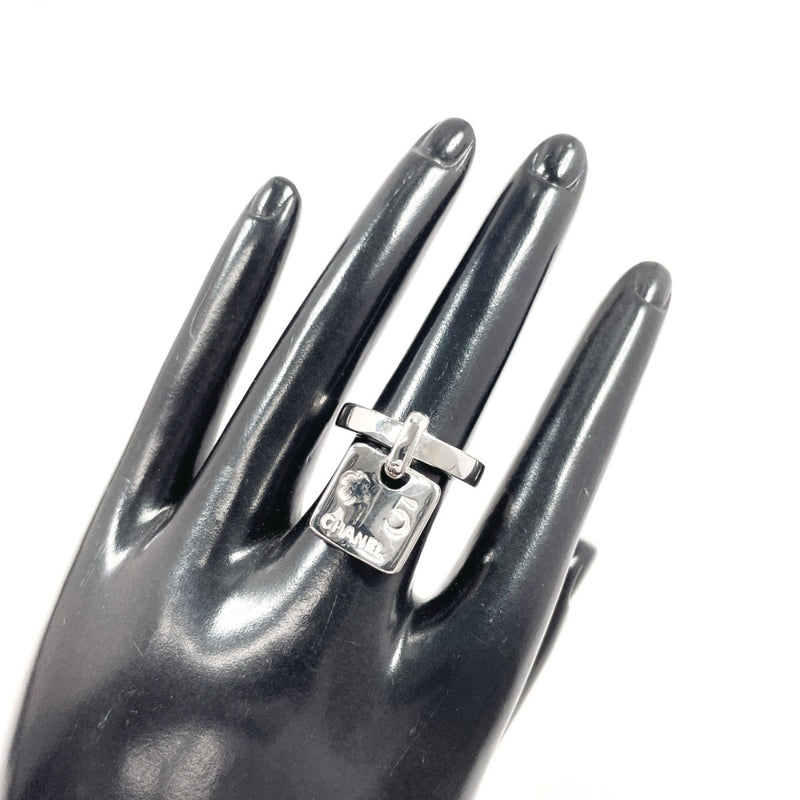 CHANEL Ring Camellia No.5 Clover plate Silver #US 5 1/4 Silver Women Second hand