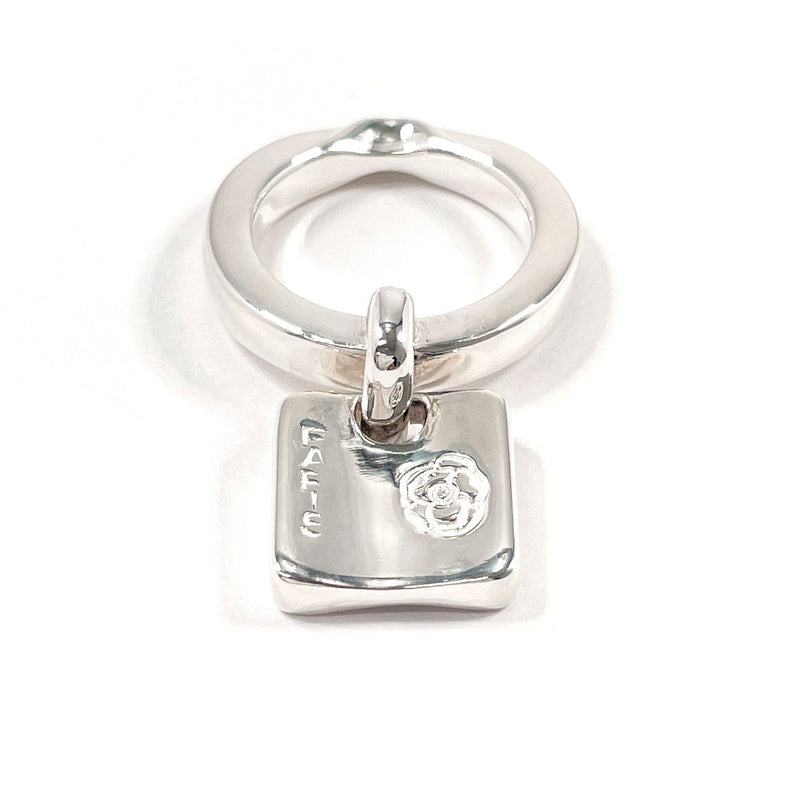 CHANEL Ring Camellia No.5 Clover plate Silver #US 5 3/4 Silver Women Second hand