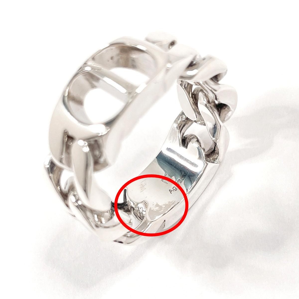 Dior Ring CD Icon Chain Link Silver925 #US 9 Silver mens Second