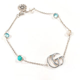 GUCCI bracelet 527393 Double G mother-of-pearl bracelet Silver925/Blue Topaz/Mother of pearl Silver Women Second hand