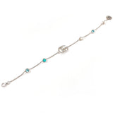 GUCCI bracelet 527393 Double G mother-of-pearl bracelet Silver925/Blue Topaz/Mother of pearl Silver Women Second hand