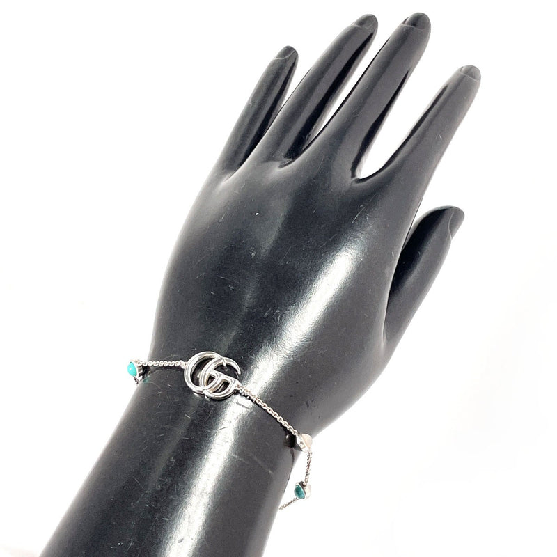 GUCCI bracelet 527393 Double G mother-of-pearl bracelet Silver925/Blue Topaz/Mother of pearl Silver Women Second hand