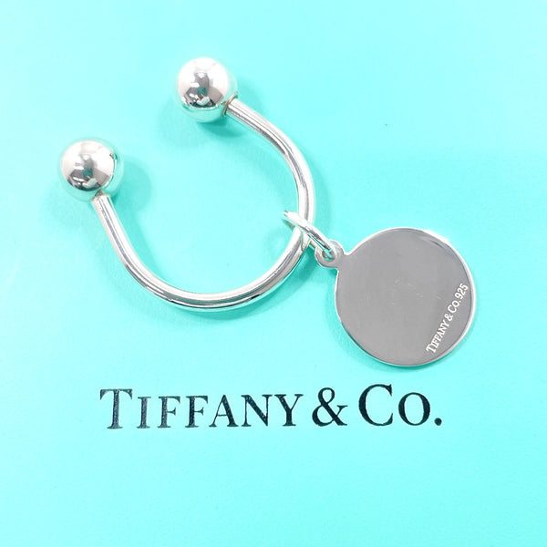 TIFFANY&Co. key ring round tag keyring Silver925 Silver unisex Second hand