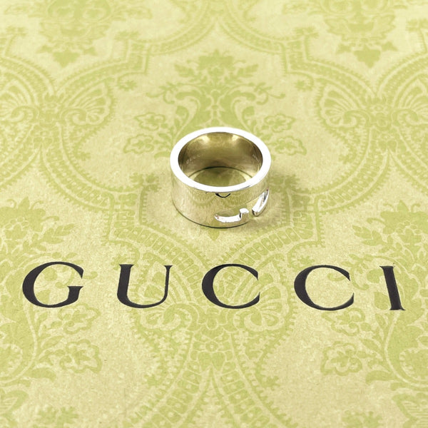 GUCCI Ring Cutout G Silver925 #US 6 1/4 Silver mens Second hand