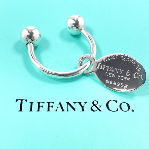 TIFFANY&Co. key ring Oval Tag Screwball Keyring Return to Silver925 Silver unisex Second hand