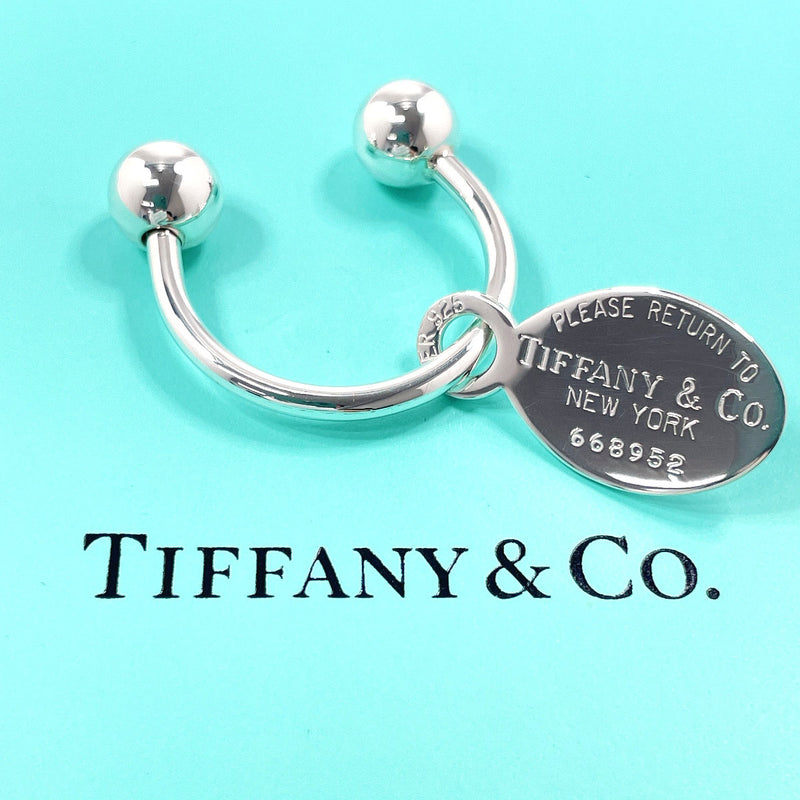 TIFFANY&Co. key ring Oval Tag Screwball Keyring Return to Silver925 Silver unisex Second hand