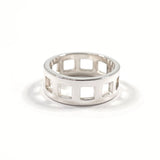 GUCCI Ring open square Silver925 #US 6 Silver unisex Second hand