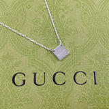 GUCCI Necklace Square with logo Silver925 Silver unisex Second hand