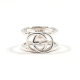 GUCCI Ring Interlocking G Wide ring Silver925 #US 4 Silver Women Second hand