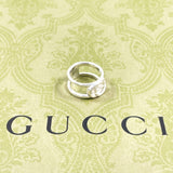 GUCCI Ring Interlocking G Wide ring Silver925 #US 4 Silver Women Second hand