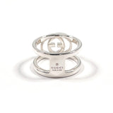 GUCCI Ring Interlocking G Wide ring Silver925 #US 4 Silver Women Second hand