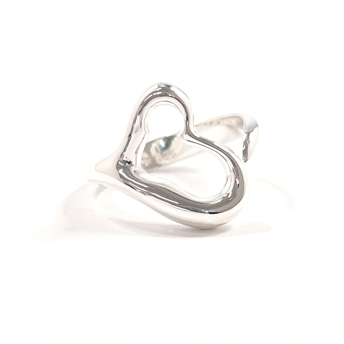TIFFANY&Co. Ring Open heart Elsa Peretti Silver925 #US 4 1/2