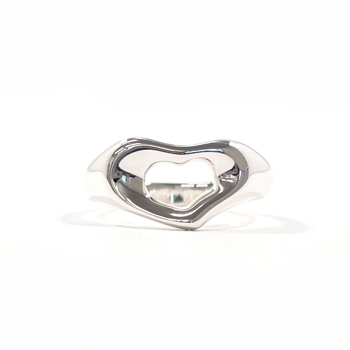 TIFFANY&Co. Ring Open heart Elsa Peretti Silver925 #US 5 1/2