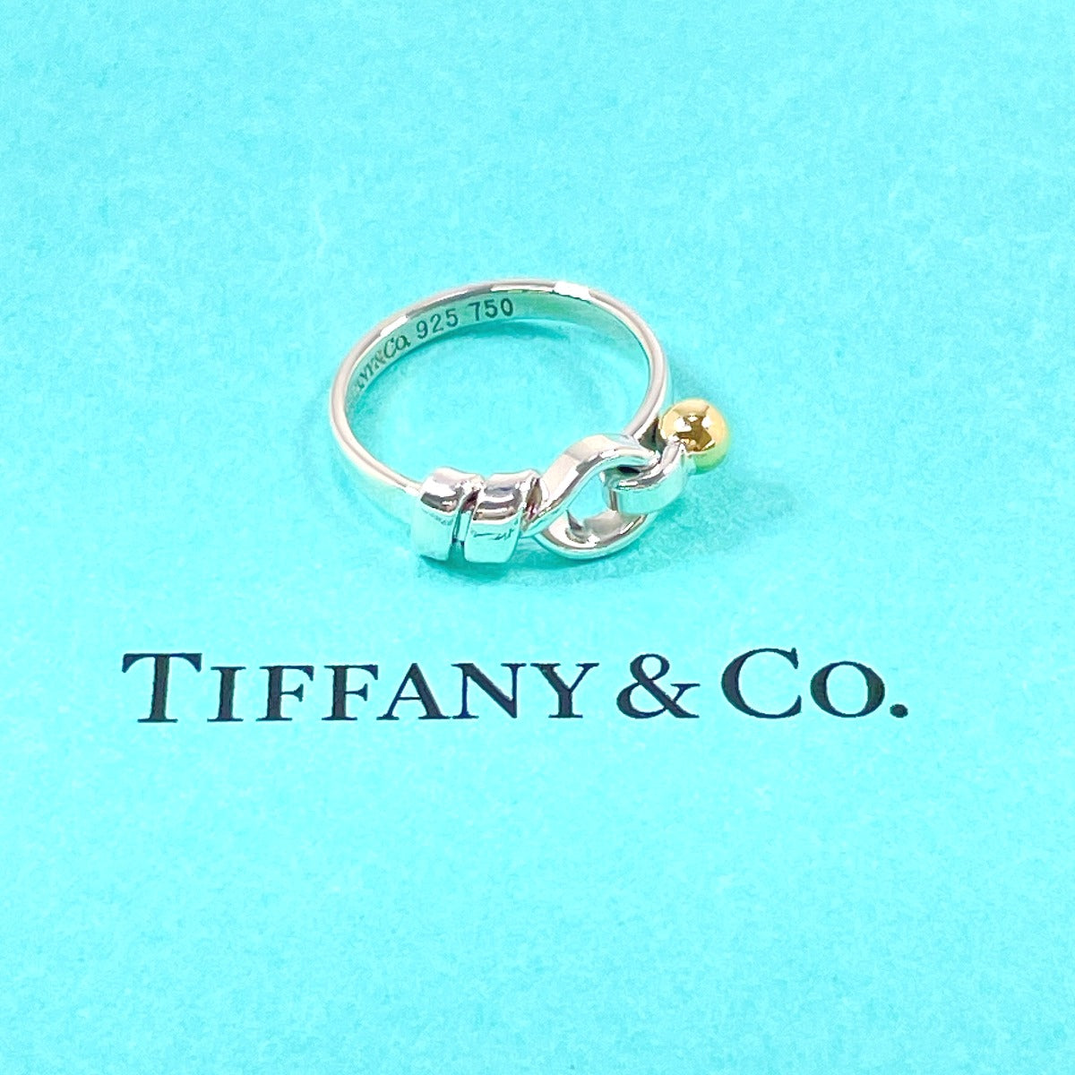 Tiffany フック＆アイリング k18 925 TIFFANY&Co. Ring Hook & Eye Silver925/K18 yellow gold #US 4 3/4