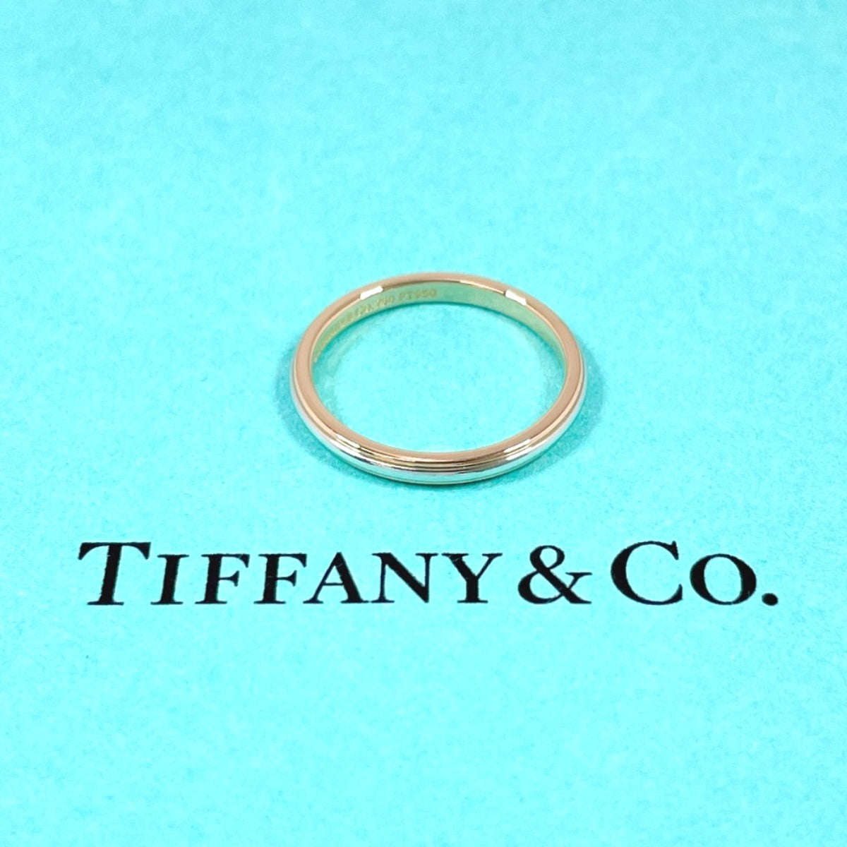 TIFFANY&Co. Ring Lucida Band Ring Pt950Platinum/K18 Pink Gold #US