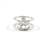 GUCCI Ring Interlocking G Wide ring Silver925 #US 7 Silver mens Second hand