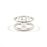 GUCCI Ring Interlocking G Wide ring Silver925 #US 7 Silver mens Second hand