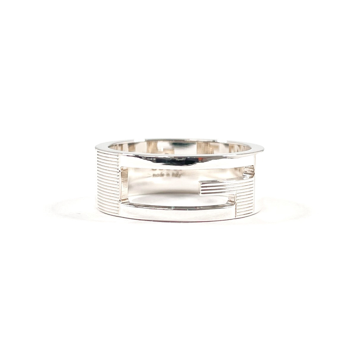 GUCCI Ring Branded Cutout G Silver925 #US 8 Silver mens Second