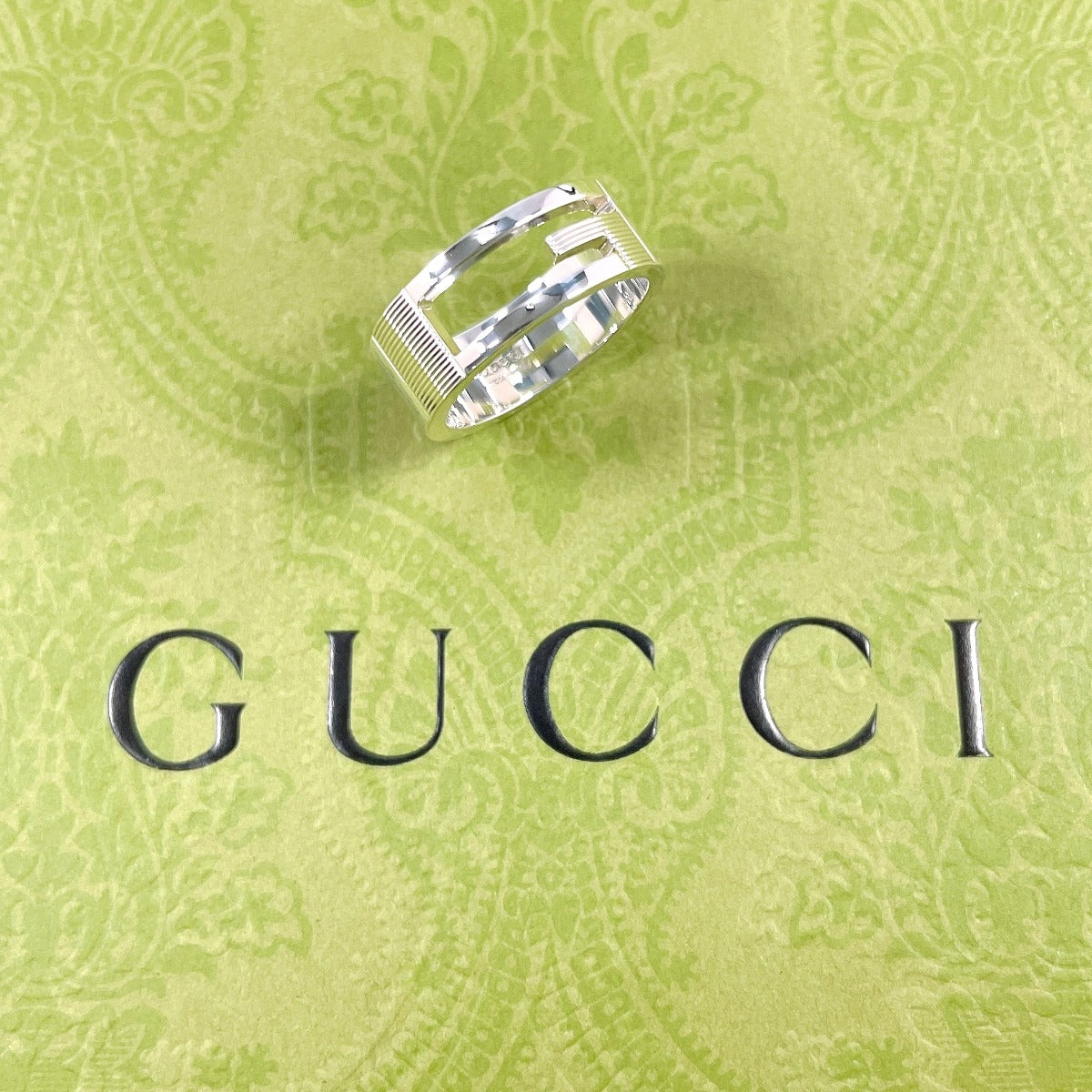 GUCCI Ring Branded Cutout G Silver925 #US 8 Silver mens Second