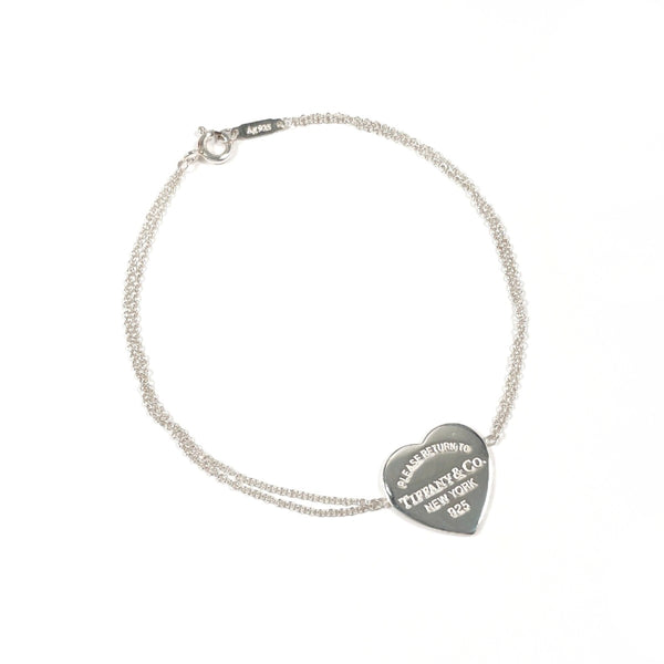 TIFFANY&Co. bracelet Return to heart tag Double Chain Silver925
