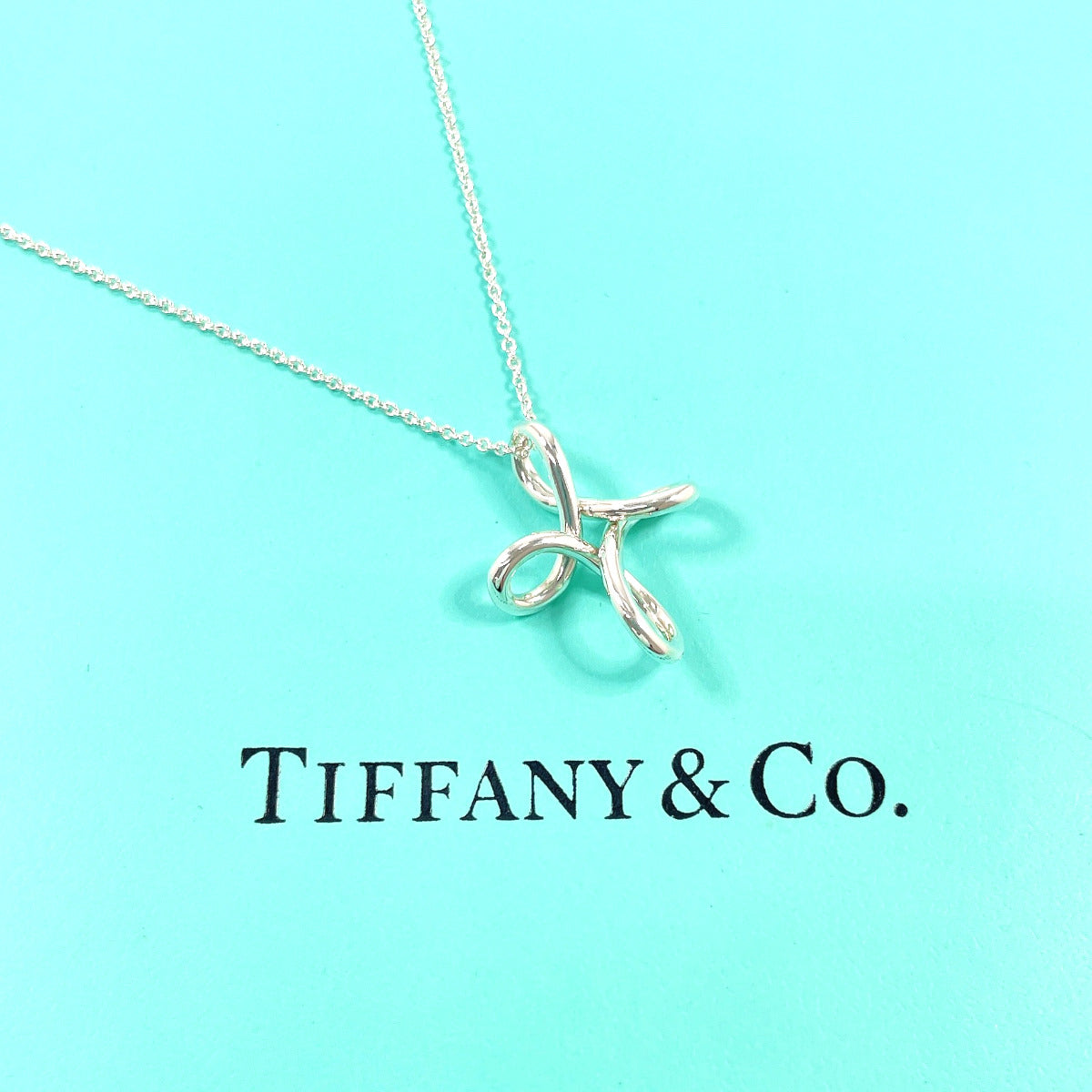 TIFFANY&Co. Necklace Infinity cross Elsa Peretti Silver925 Silver