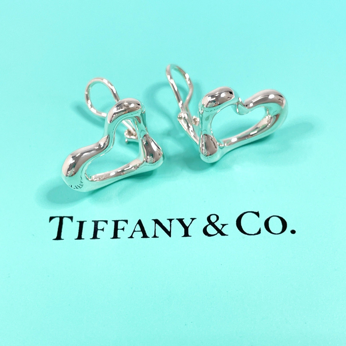 TIFFANY&Co. Earring Open heart Elsa Peretti Silver925 Silver Women