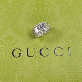 GUCCI Ring 627729 J8400 0701 Double G Wide Ring Silver925 #US 7 3/4 Silver mens Second hand