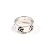 GUCCI Ring 627729 J8400 0701 Double G Wide Ring Silver925 #US 7 3/4 Silver mens Second hand