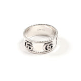 GUCCI Ring 627729 J8400 0701 Double G Wide Ring Silver925 #US 7 3/4 Silver mens Second hand