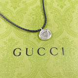 GUCCI Necklace Crest Silver925/leather Silver unisex Second hand