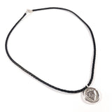 GUCCI Necklace Crest Silver925/leather Silver unisex Second hand