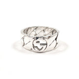 GUCCI Ring Interlocking G Sterling Silver 925 US SizeUS 8 1/4 Silver mens