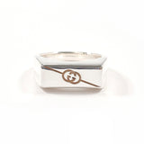 GUCCI Ring Diagonal Interlocking G Sterling Silver 925 US Size 7.75 mens