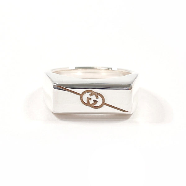 GUCCI Ring Diagonal Interlocking G Sterling Silver 925 US Size