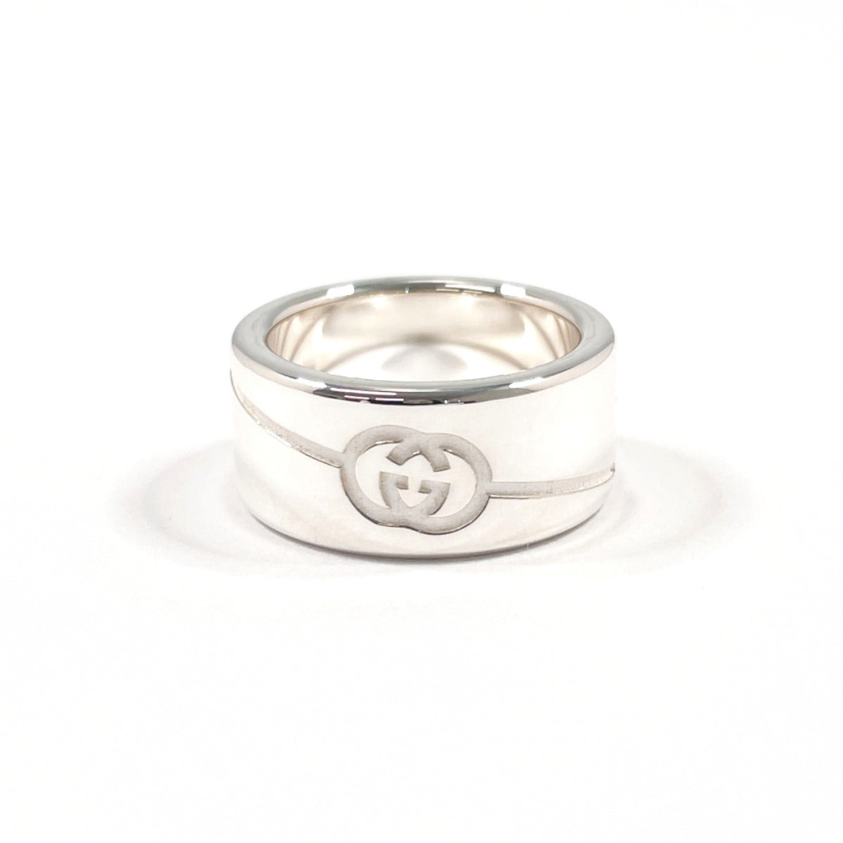 GUCCI Ring Diagonal Interlocking G Silver925 #US 5 1/4 Silver