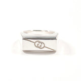 GUCCI Ring Diagonal Interlocking G Sterling Silver 925 US Size 5.75 Women