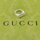 GUCCI Ring Diagonal Interlocking G Sterling Silver 925 US Size 5.75 Women