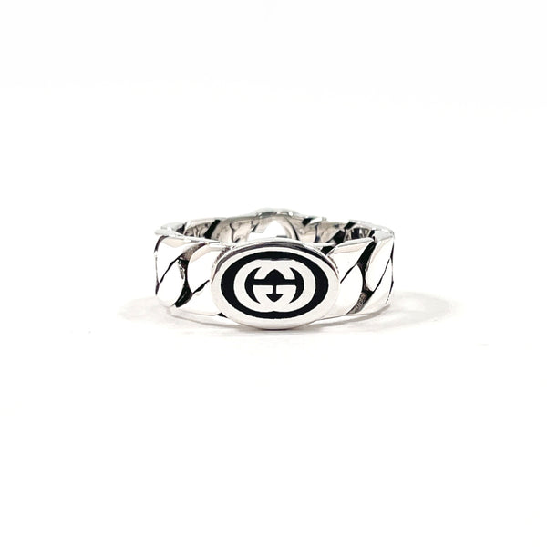 GUCCI Ring Interlocking G Silver925/enamel #US 5 1/4 Silver Silver