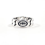 GUCCI Ring Interlocking G Sterling Silver 925/enamel US SizeUS 6 Silver Silver Women