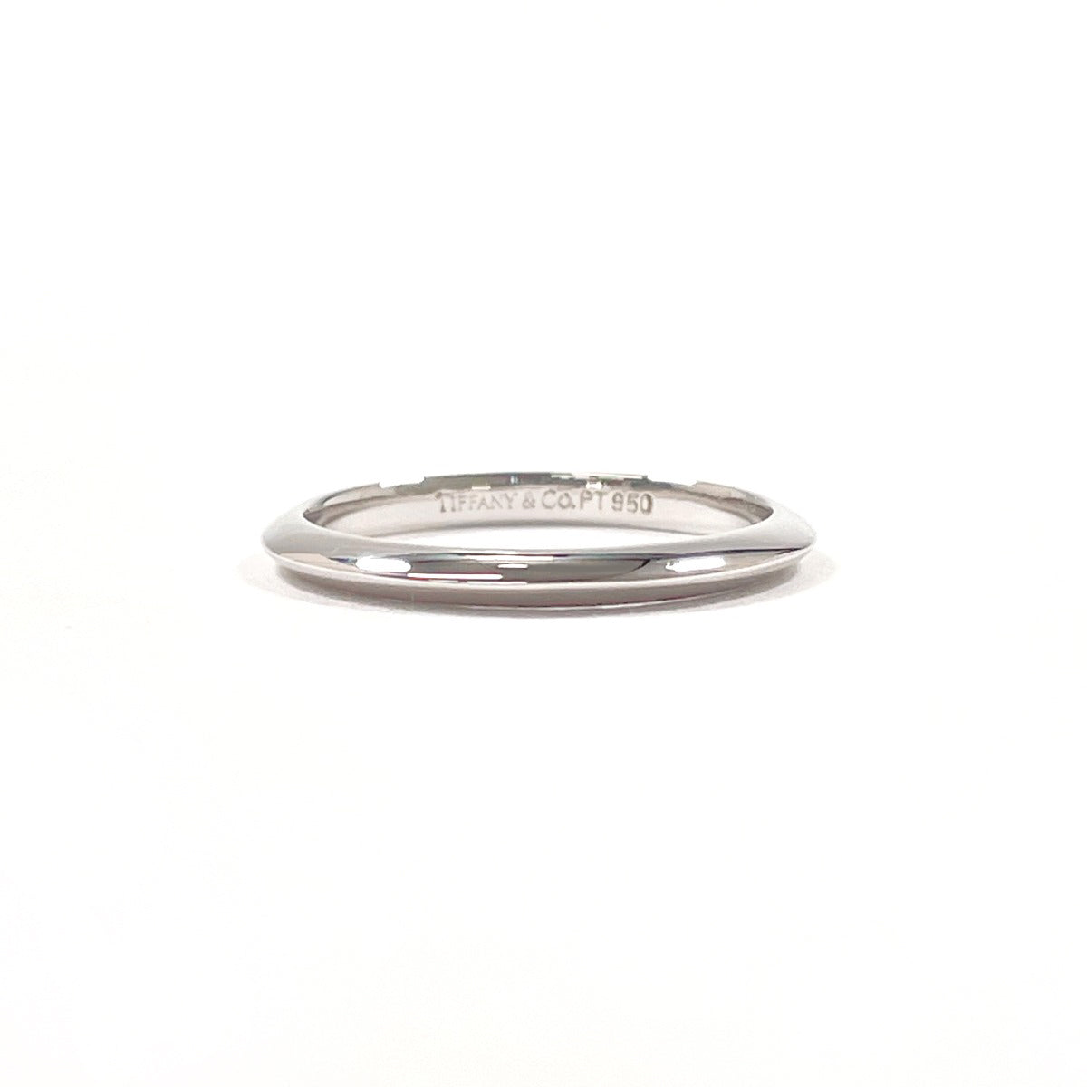TIFFANY&Co. Ring Knife edge Pt950Platinum #US 4 3/4 Silver Women