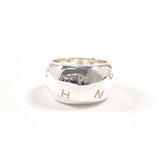 CHANEL Ring logo vintage alphabet Sterling Silver 925 US Size 6.75 Women
