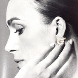 Georg Jensen Earring flour Design No. 36 Sterling Silver 925 Women Screw Back Earrings Vintage