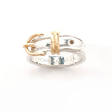 HERMES Ring Saintur Silver925/K18 yellow gold #US 5 Silver Silver Women Second hand