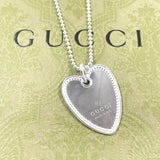 GUCCI Necklace Heart plate Ball chain Silver925 Silver Women Second hand
