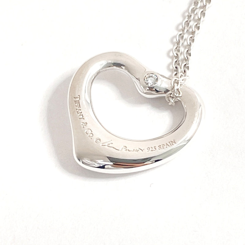 TIFFANY&Co. Necklace Open heart Elsa Peretti Silver925/diamond Silver Women Second hand