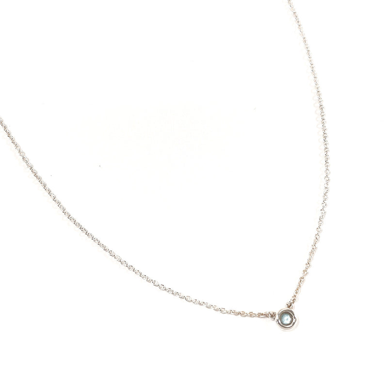 TIFFANY&Co. Necklace 60017894 Color by the yard Elsa Peretti Silver925/Aquamarine Silver Silver Women Second hand