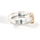 HERMES Ring Saintur Silver925/K18 yellow gold #US 4 3/4 Silver Silver Women Second hand