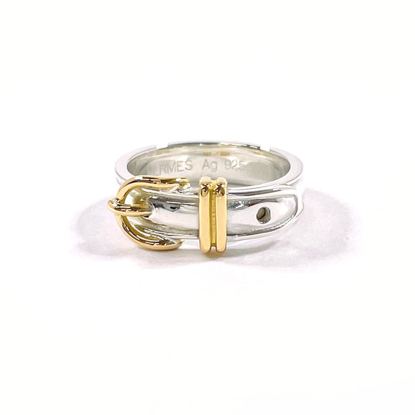 HERMES Ring Saintur Silver925/K18 yellow gold #US 4 3/4 Silver Silver Women Second hand