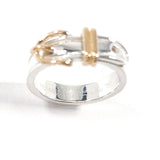 HERMES Ring Saintur Silver925/K18 yellow gold #US 4 3/4 Silver Silver Women Second hand
